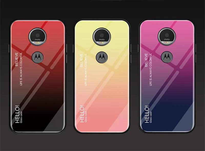 Модный прозрачный цветной чехол из закаленного стекла для Motorola Moto G6 Play, силиконовый чехол для Motorola Moto G6 Play, чехлы для телефонов