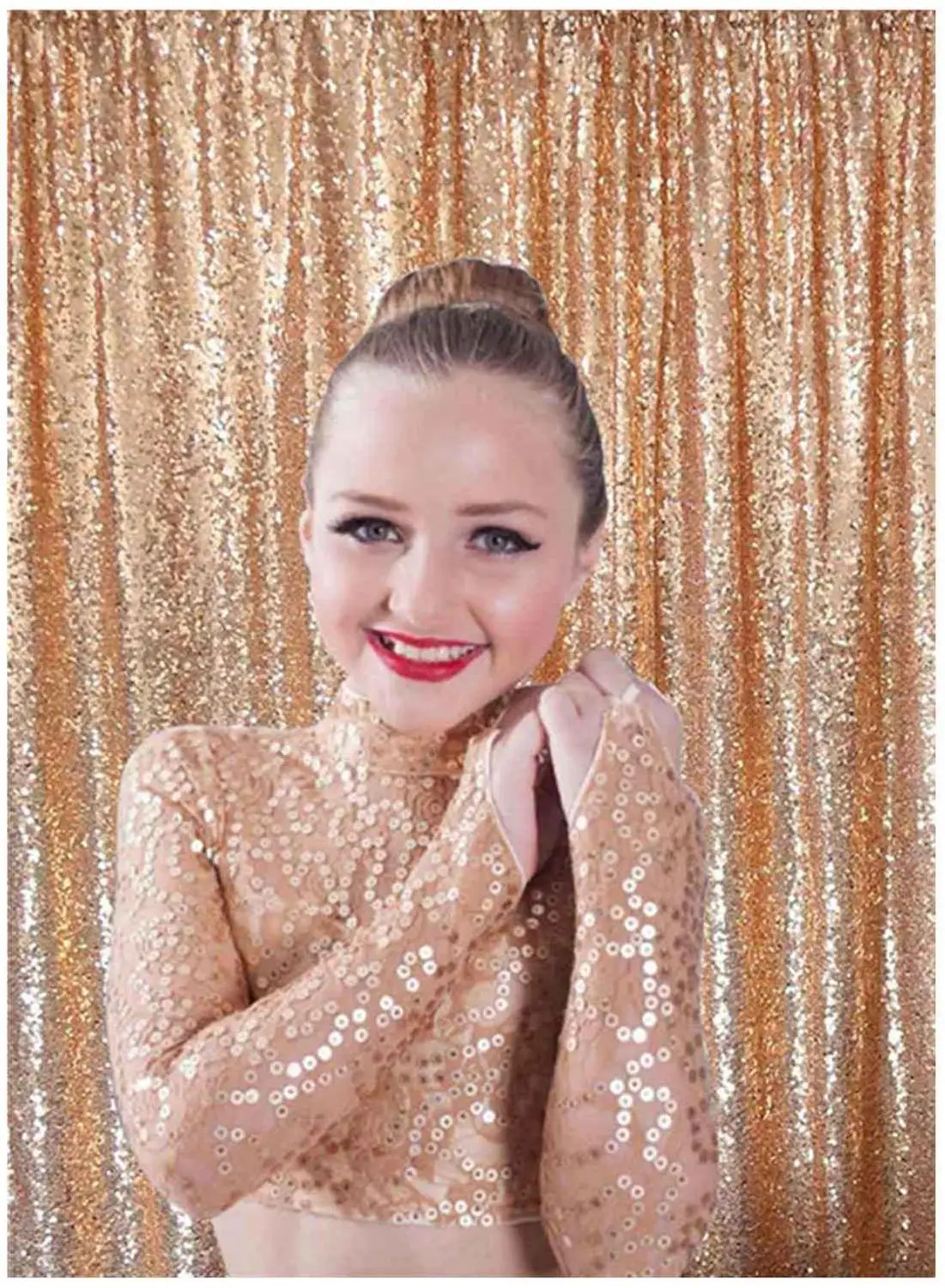 Rose Gold Горячее предложение! Распродажа! Может быть настроен 10FTX10FT Серебряный Блестящий Свадебный фон с блестками фото занавеска, свадебное фото Booth-0925k - Цвет: Rose Gold