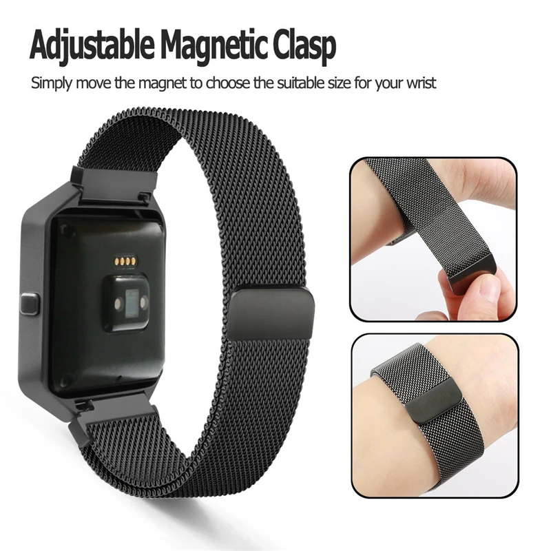 Bemorcabo для Fitbit Blaze Band с новой металлической рамой Миланский Браслет из нержавеющей