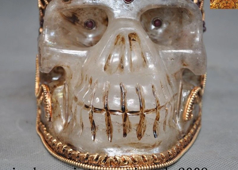 Редкий Тибетский натуральный кристалл серебро 24 k Золотая инкрустация