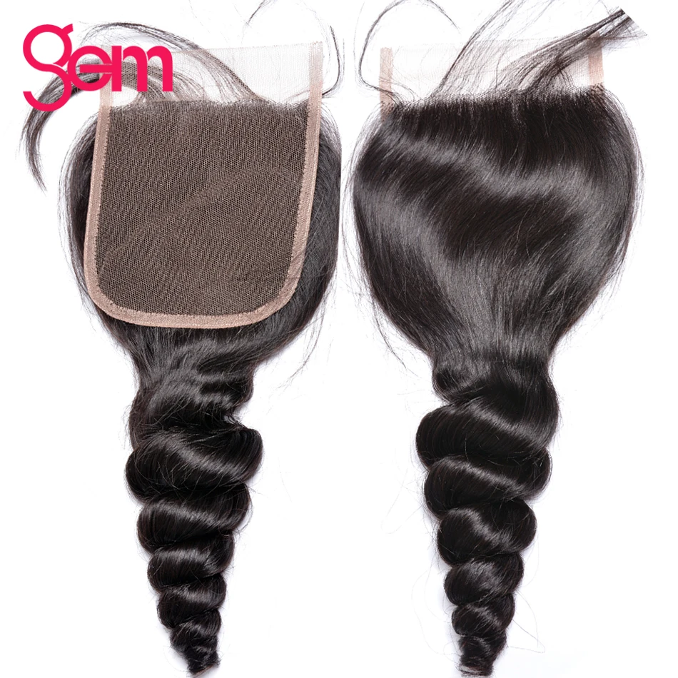 Loose Wave Bundles With Closure 4 3 Human Hair Brazilian 30 Inch And | Шиньоны и парики