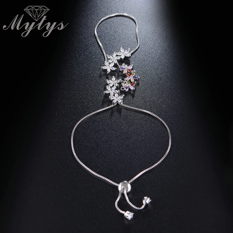 Цветок циркон зубец наборы ведомый браслет рука ладонь ювелирные изделия