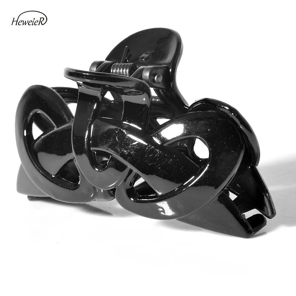 Женские аксессуары черный пластиковый зажим для волос краба фиксации заколки