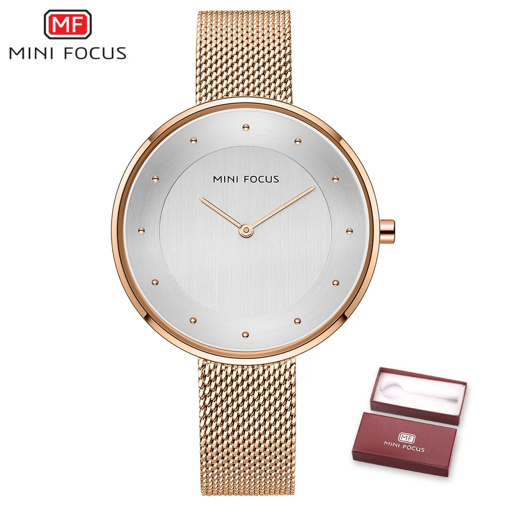 rose gold Бренд minifocus, роскошные женские часы, женские модные повседневные кварцевые часы, водонепроницаемые наручные часы для девушек, Montre Femme Relogio Feminino - Цвет: rose gold