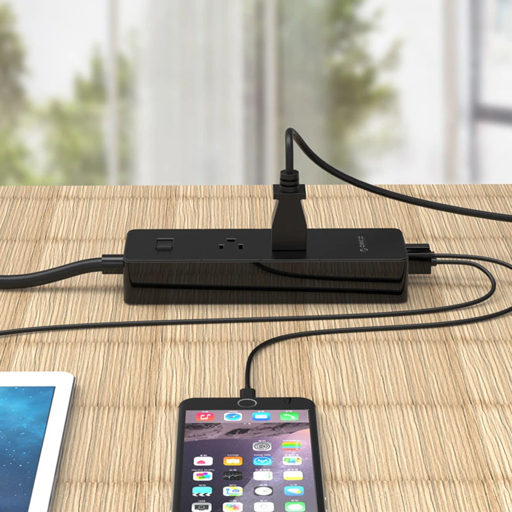 ORICO 2 AC Outlet Защита от перенапряжения с 4 USB штепсельной вилкой США супер зарядный