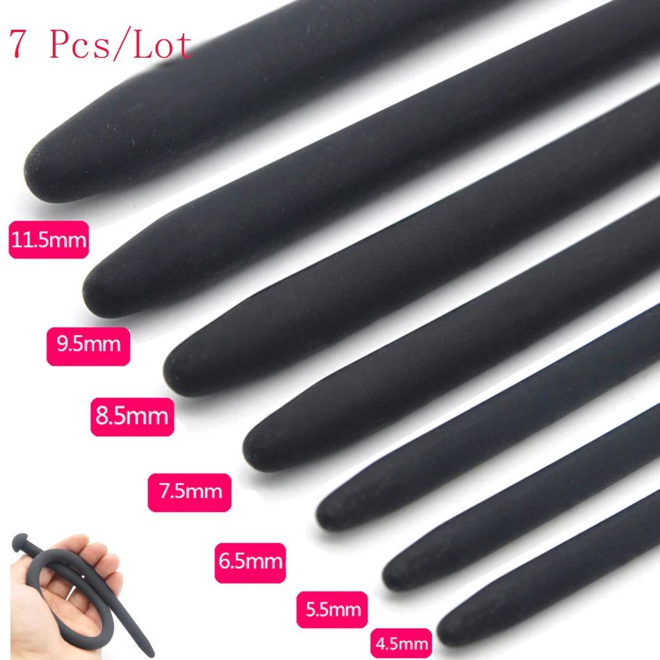 7 шт./лот мужской силиконовый катетер пробка для пениса растягивающее устройство