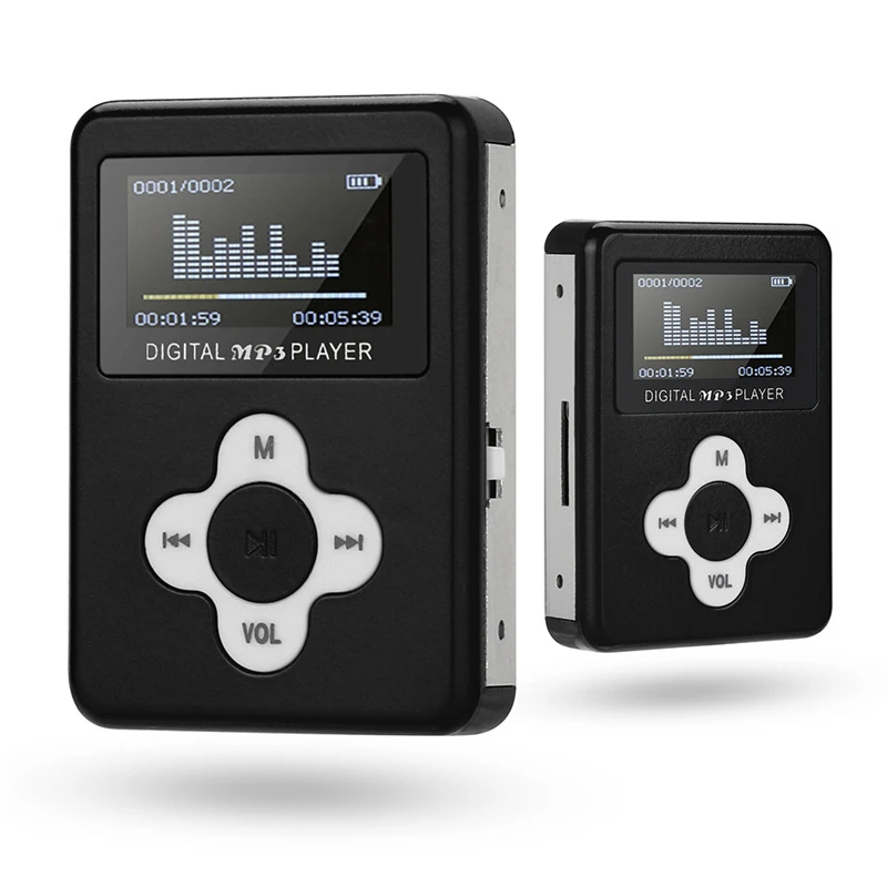Портативный мини MP3 плеер с ЖК дисплей Экран Мини Clip Поддержка 32 ГБ Micro SD карты