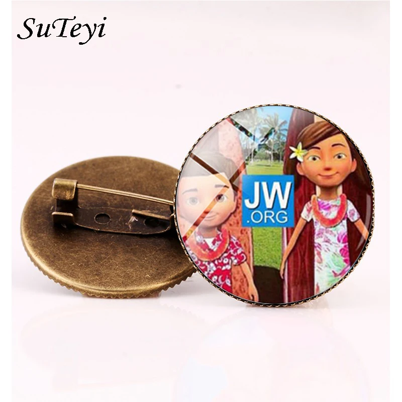 Suteyi Classic JW.ORG Броши нет крови круглый стеклянный значок брошь бижутерия подарки
