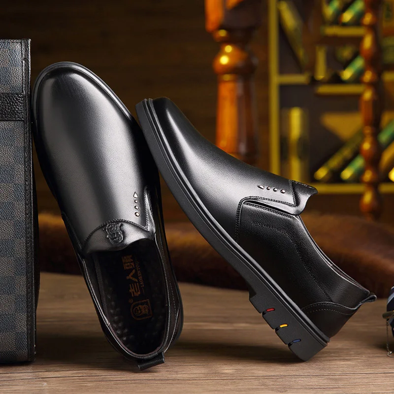 

Luxury breathable wear-resistant brand-name men's shoes leather England negative business casual soft bottom soft shoes men