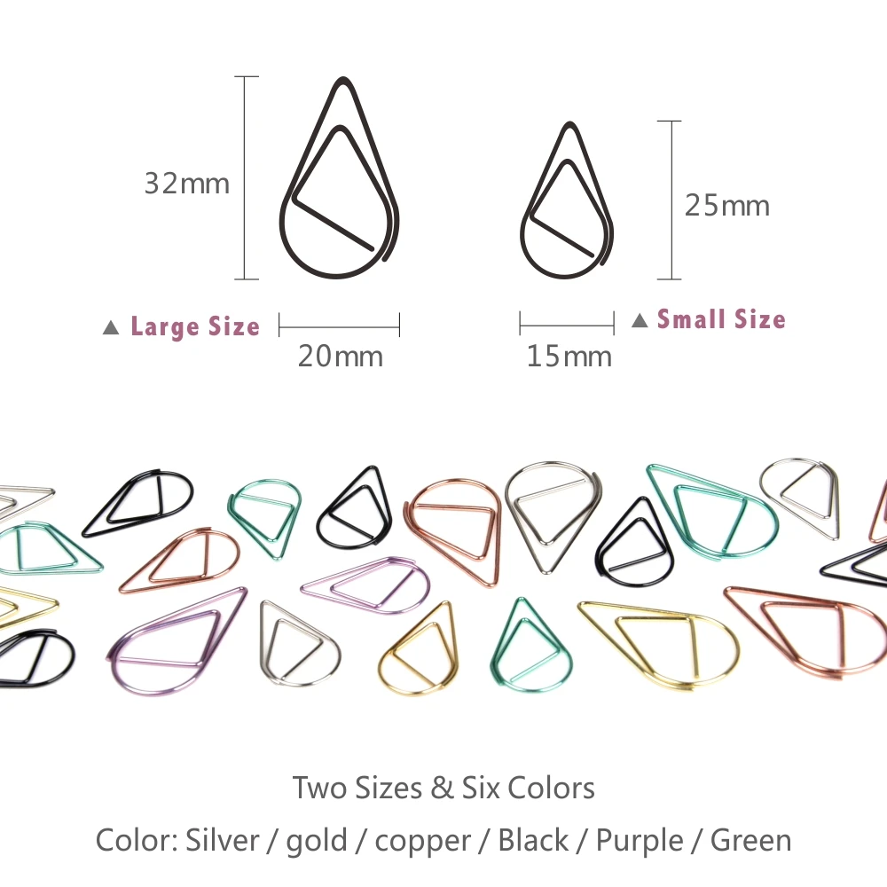 Металлические скрепки для бумаги необычной формы золотого и серебряного цвета