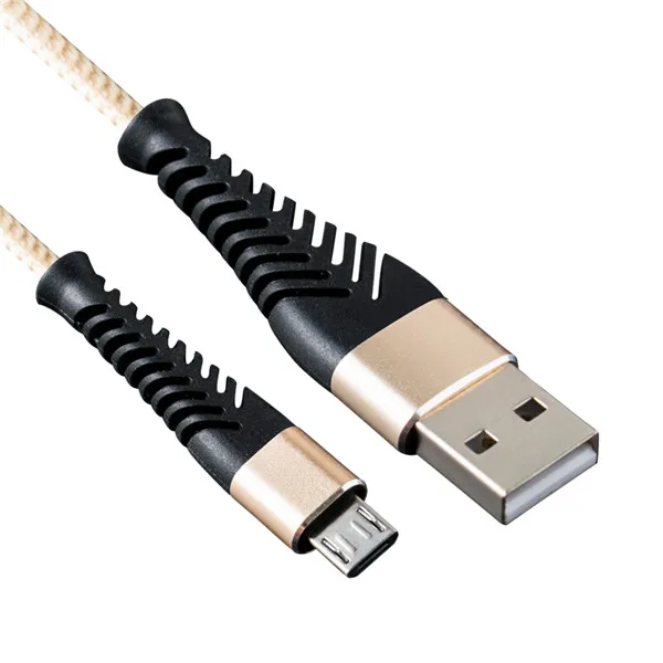 Золотой Ersuki Micro USB Быстрый кабель зарядный кабель зарядного устройства микро-usb для Xiaomi samsung кабель для передачи данных Android кабели для мобильных телефонов 1 м - Цвет: Золотой