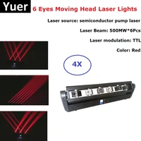 4 pack led moving head beam lights 3w red color laser projector light for disco lights party wedding laser dj events stage light