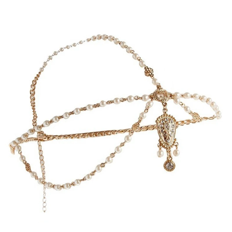 1 шт. украшение для волос модный индийский Бохо золотой цвет цепочка на голову с