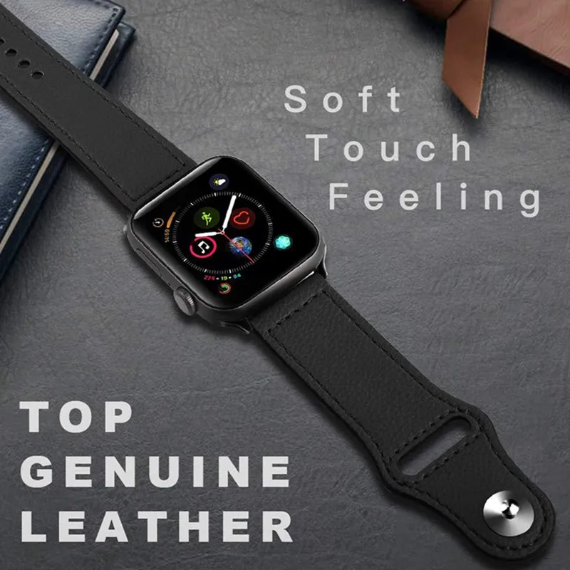 1 Кожаный ремешок для apple watch band apple watch 5 4 3 44 мм/40 мм correa iwatch band 42 мм/38 мм pulseira браслет аксессуары для часов - Цвет ремешка: 1