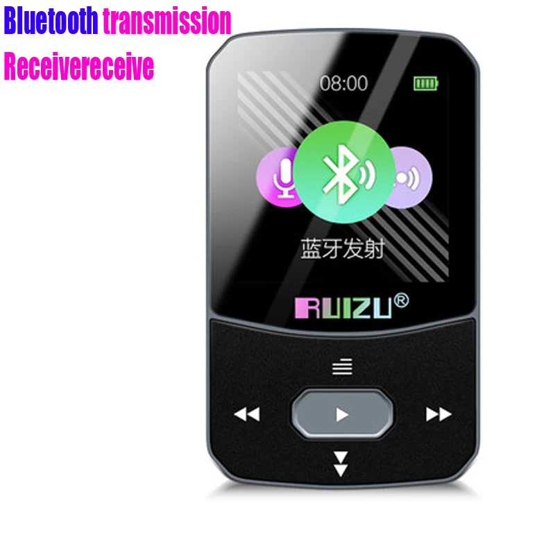 Новое поступление RUIZU X52 Спортивный Bluetooth MP3 плеер 8 Гб клип мини с экраном Поддержка FM, запись, электронная книга, часы, шагомер