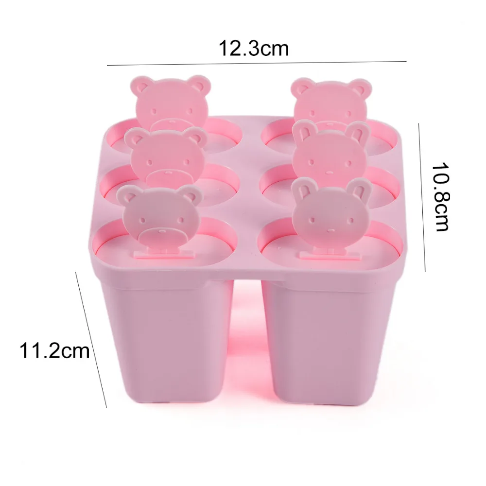 6 пресс форма мишки формы для мороженого йогурта коробка льда холодильник