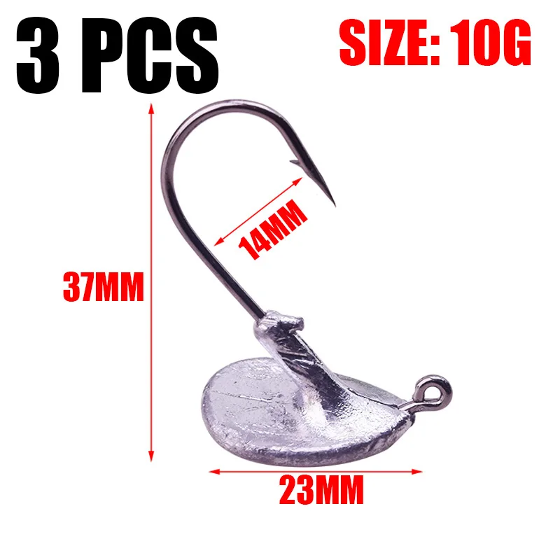 10g Proleurre кровяной слотовый свинцовый крючок для рыбалки 3,5 г 5 г 7 г 10 г 14 г Крючки для мягкой приманки из углеродистой стали Fishinghook - Цвет: 10g