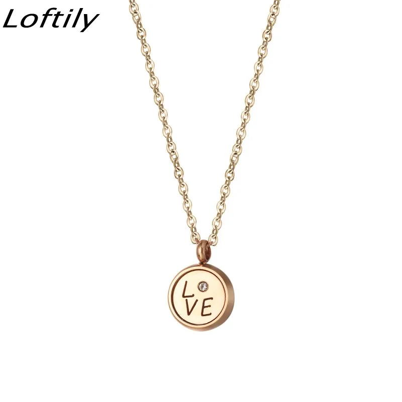 Elegant Love Pendant Necklace Stainless Steel Letters Gift for Women Lover Crystal Zircon Engagement Jewelry Anniversary чокер |