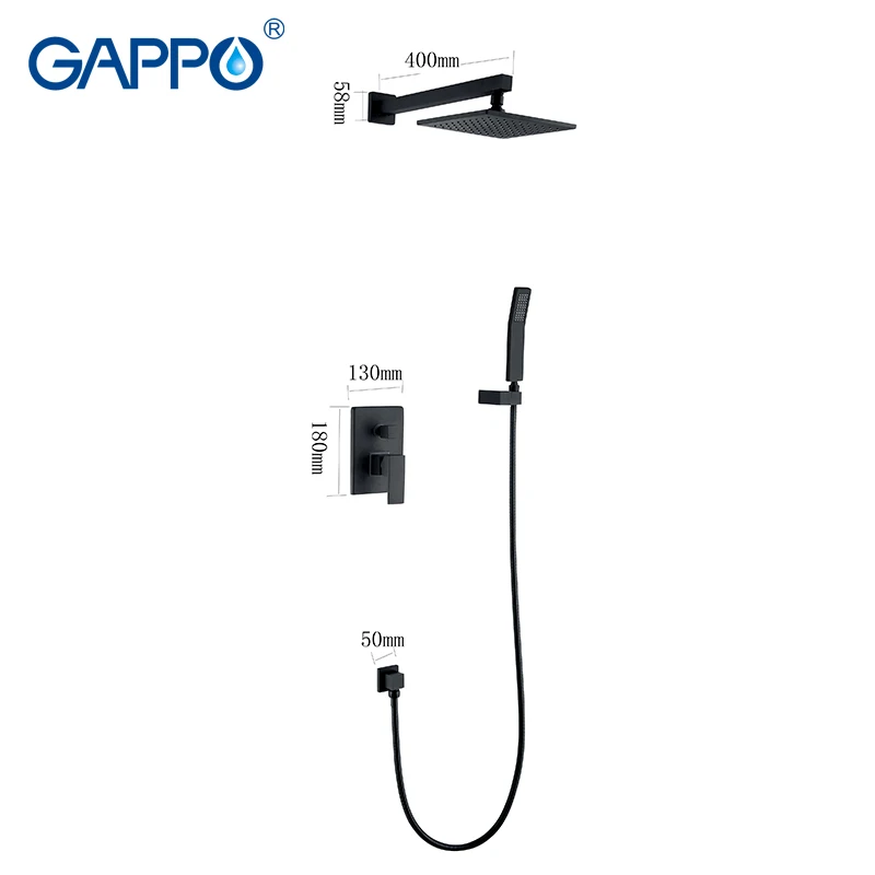 Смесители для душа GAPPO черный душевой набор кран Водопад ванны смесители