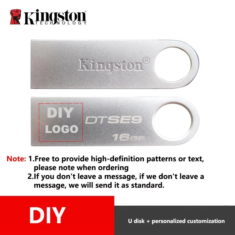 DTSE9-DIY Kingston Железный человек Пикачу Флешка Usb флеш-накопитель карта памяти 2,0 DTSE9H 32 Гб 16 Гб персональный накопитель DIY логотип usb - Цвет: DTSE9-DIY