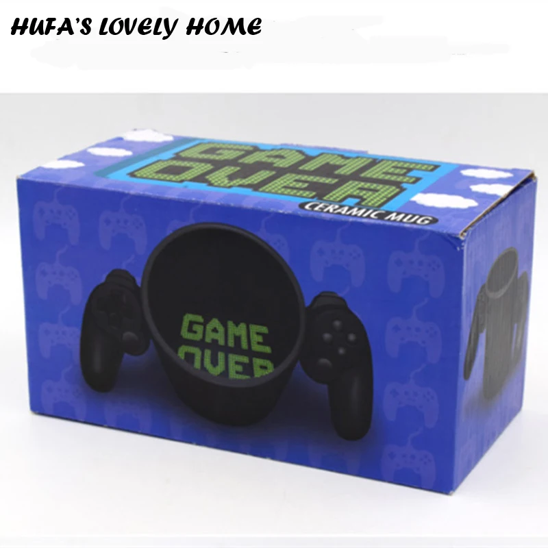 New Game Over Retro Ceramic Mug Style Coffee Tea Cup With Gamepad Controller caneca|cup cups|cup coffee mugmug boy |