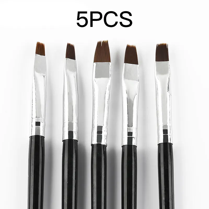 5 pcs brushes ROSALIND, 15 шт./лот, набор кистей для ногтей, для маникюра, для дизайна ногтей, кисть для рисования, точечная ручка, Гель-лак для ногтей, набор инструментов, ручка для маникюра - Цвет: 5 pcs brushes