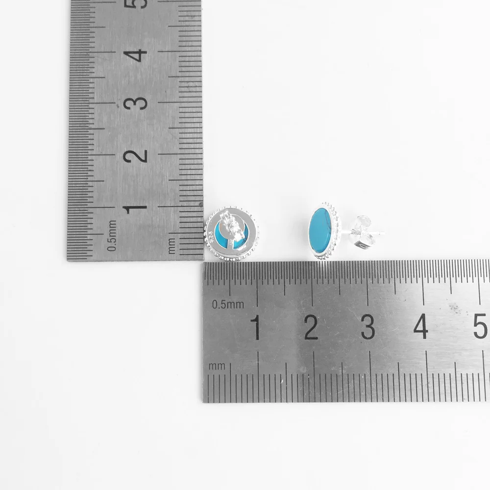 Круглые серьги гвоздики в виде Томаса из синего камня модные стиле серебро 2019