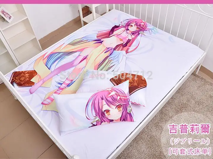 Японское аниме мультфильмы No Game Life Jibril молочный Шелковый чехол на матрас