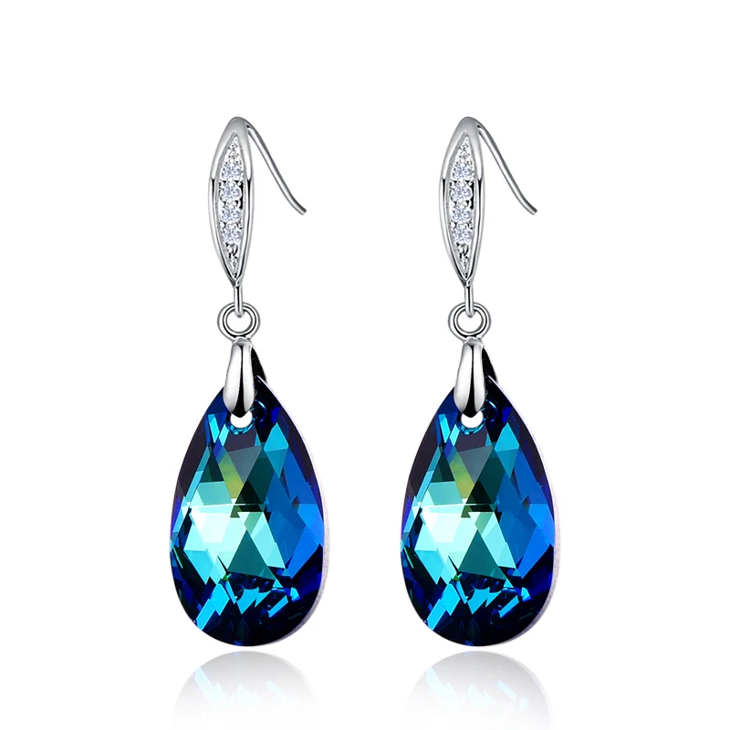 MALANDA, серьги в форме капли воды, модные серьги с кристаллами SWAROVSKI, циркониевые серьги для женщин, висячие серьги, ювелирные изделия для свадебной вечеринки - Окраска металла: Crystal BB