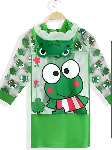 frog Милый детский дождевик из ПВХ с изображением животных из мультфильмов; водонепроницаемый дождевик для мальчиков и девочек; плащ-дождевик; YT013 - Цвет: frog