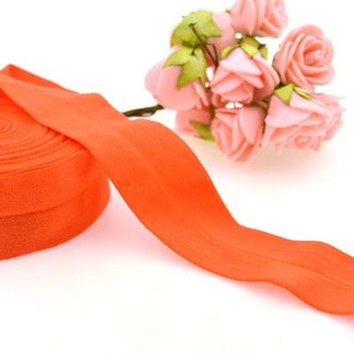 orange 607 1 ''(25 мм) галстук для волос, лента для плетения, эластичная лента, тесьма, твердый головной убор, ручная работа, сделай сам, украшения, поделки - Цвет: orange 607