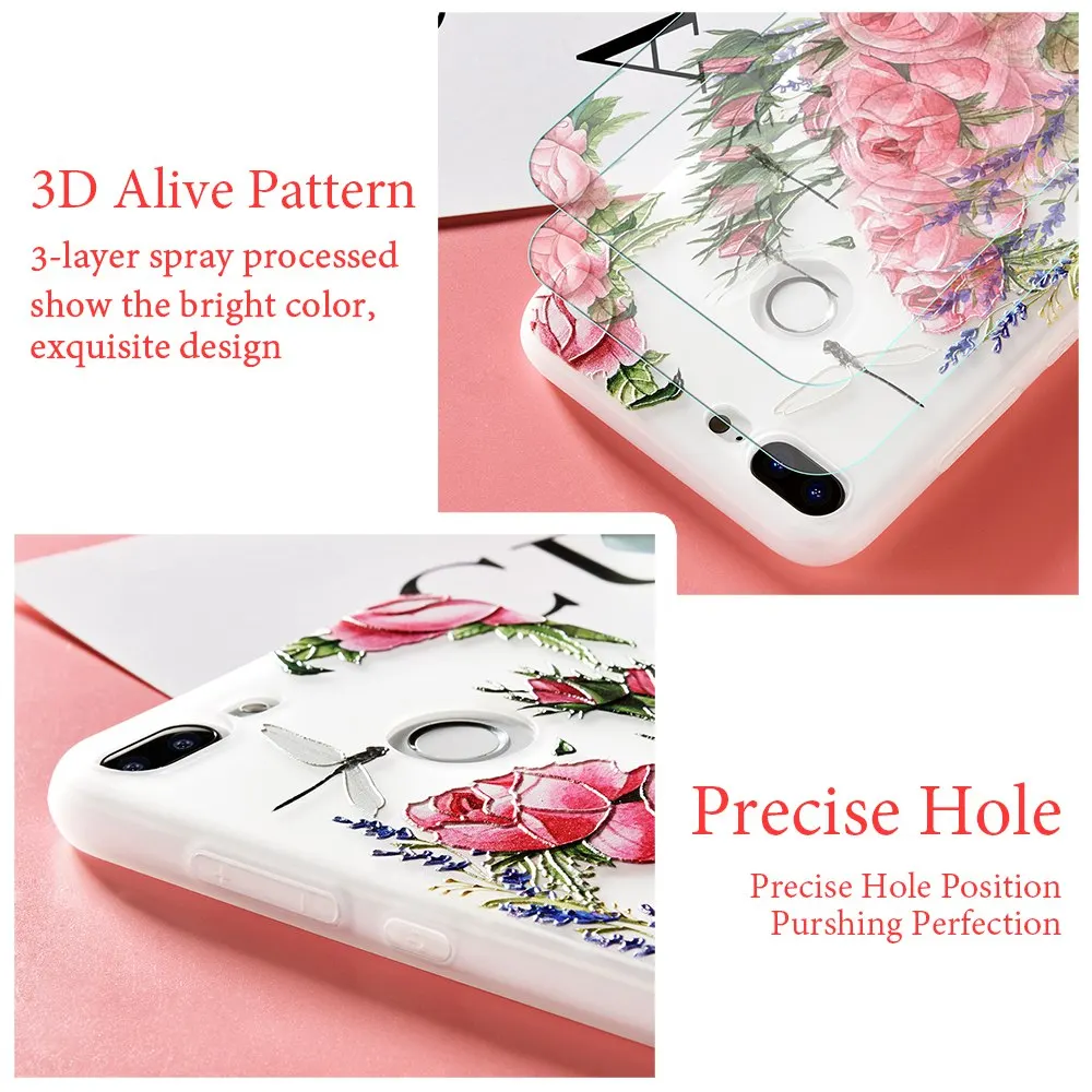 3D рельеф цветок TPU чехол для huawei Honor 9 lite Мягкий силиконовый телефона задней крышки