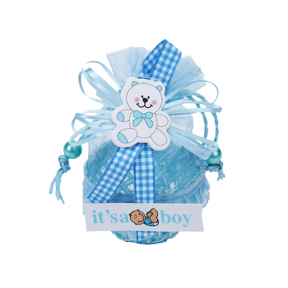 12 шт./упак. милый медведь Декор вытканная корзинка подарочные коробки с лентами