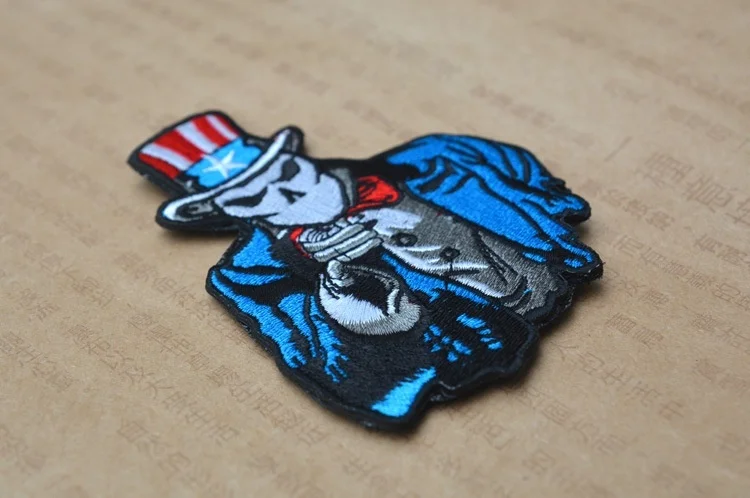 Череп Uncle Sam вышивка патч эмблема значок США военный я хочу вас Тактическая Военная Боевая нашивка для рюкзак для одежды