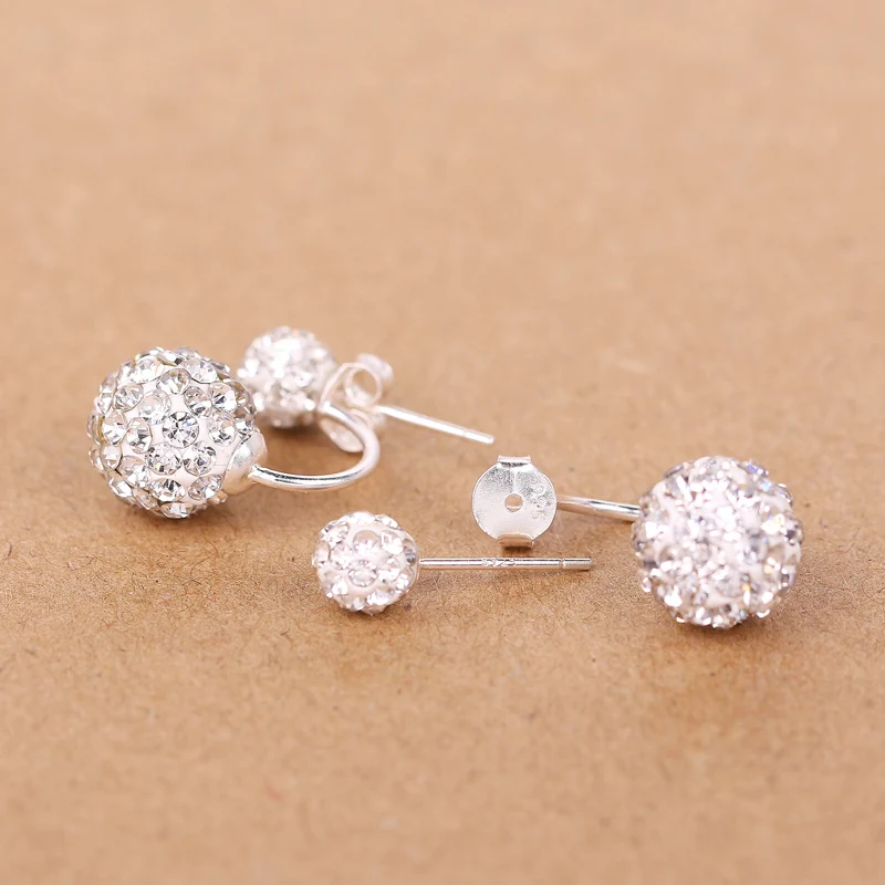 

2018 Top Fashion Round Trendy 100% New Fashion Shambhala Double Austrain Crystal Stud Earrings For Women Jewelry Gift Wholesale