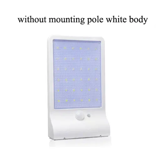 no mounting pole Открытый Солнечный свет водонепроницаемый фонарь 36 светодиодный светильник на солнечных батареях 450LM Авто PIR датчик движения бра уличный Солнечный садовый свет - Испускаемый цвет: no mounting pole