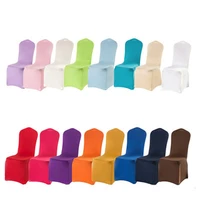 multi color universal stretch chair cover spandex elastic lycra hotel banquet party wedding chair covers 100pcslot wholesale