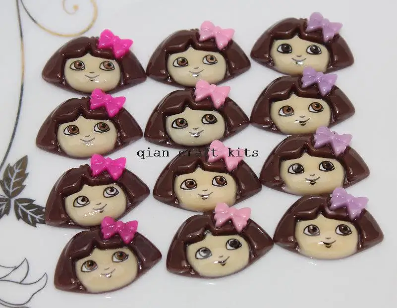 200pcs Dora the Explorer flat back Resin Cab Cabochon kawaii for kids jewelry 24mm random mix color bow
200pcs Dora the Explorer flat back Resin Cab Cabochon kawaii for kids jewelry 24mm random mix color bow