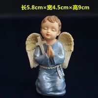 angel pray with sand table christian catholic decoration boy figures jesus cross prayer statuette figures christ mini figurine