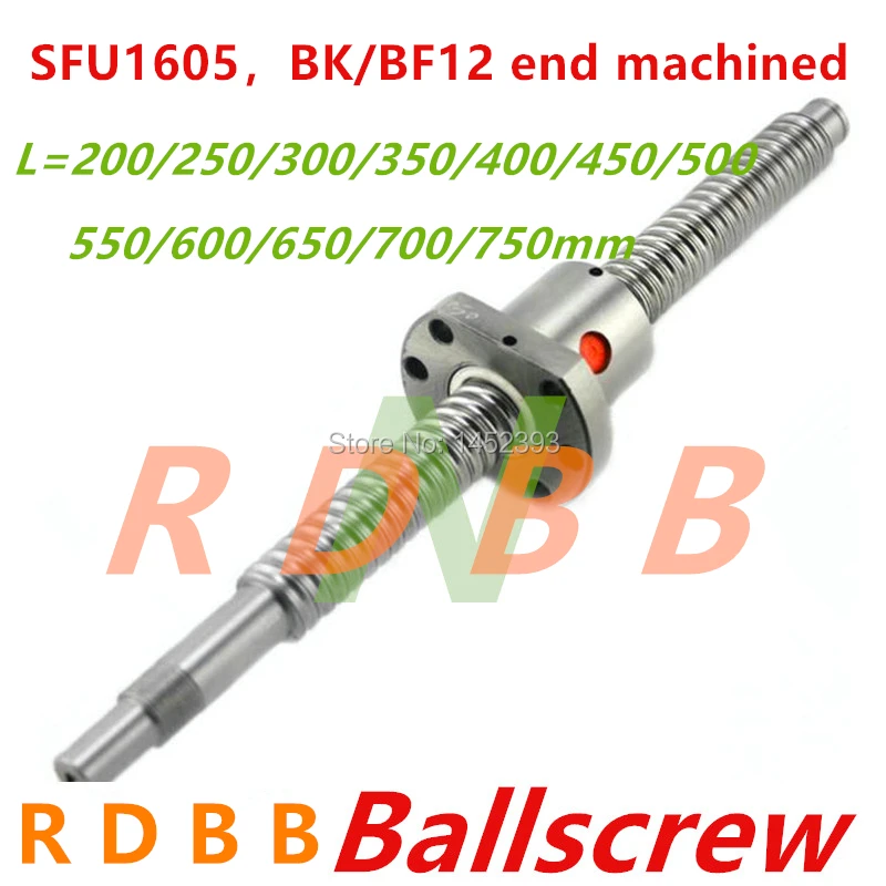 SFU1605 200 250 300 350 400 450 500 550 600 650 700 750 мм шариковый винт с фланцевой шариковой гайкой