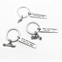 drive safe hand i love you car motorcycle wing metal fashion popular keychain family key ring popular keychain gift