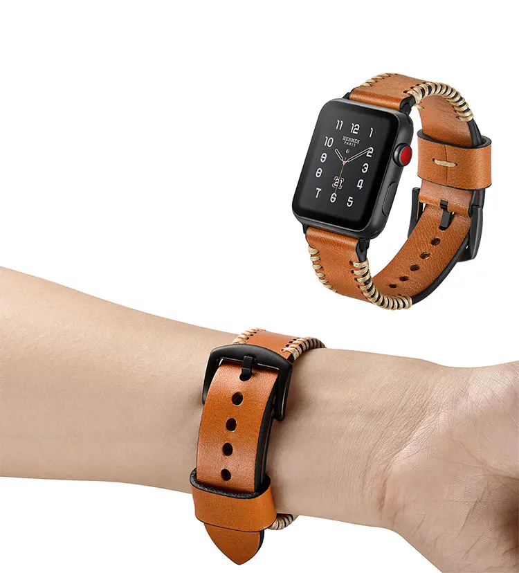 Изготовление на заказ кожаный ремешок для наручных часов для Apple Watch серии 3/2/1, 42 мм, 38 мм, ремешок для наручных часов, ремешок на запястье для наручных часов Замена