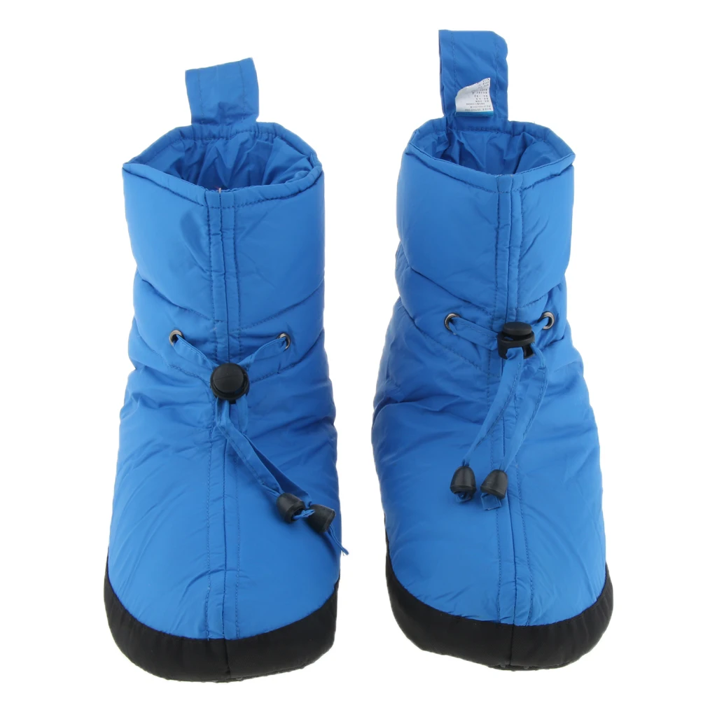 Blue 25cm Зимние ботинки на утином пуху; носки-тапочки; теплые мягкие удобные тапочки для отдыха на природе; спальный мешок для палаток в помещении; Сверхлегкий - Цвет: Blue 25cm