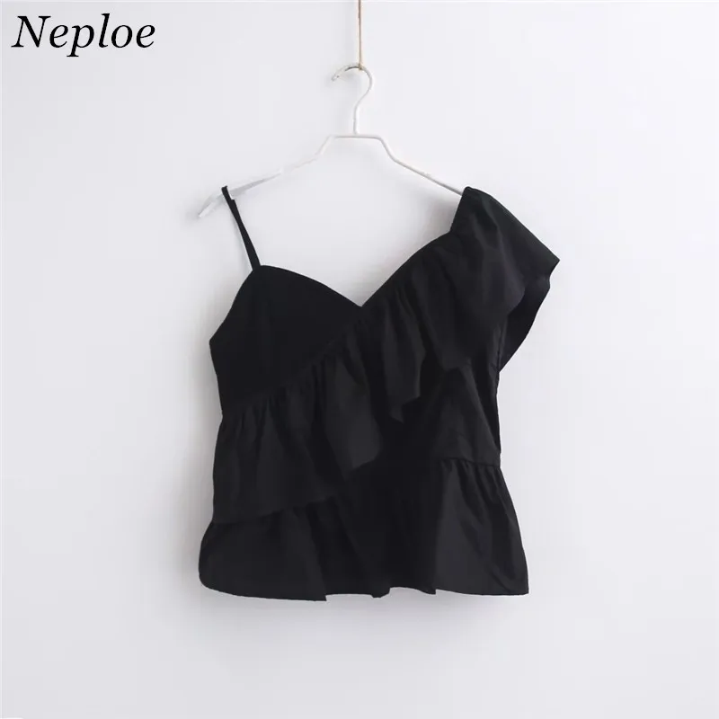 Женский топ без рукавов Neploe однотонный с оборками и глубоким v образным вырезом