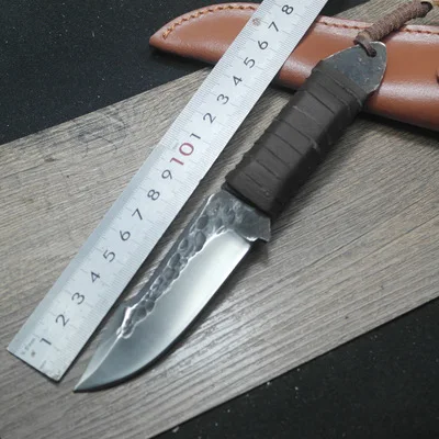 Фото Отважный боец 60HRC Ретро фиксированный нож чистый ручной Кованый охотничий