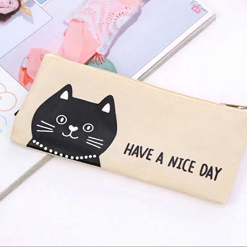 1 шт. Мультяшные животные пеналы с рисунком Kawaii Канцелярские Сумки для хранения офисные школьные принадлежности пеналы на молнии для девочек и мальчиков