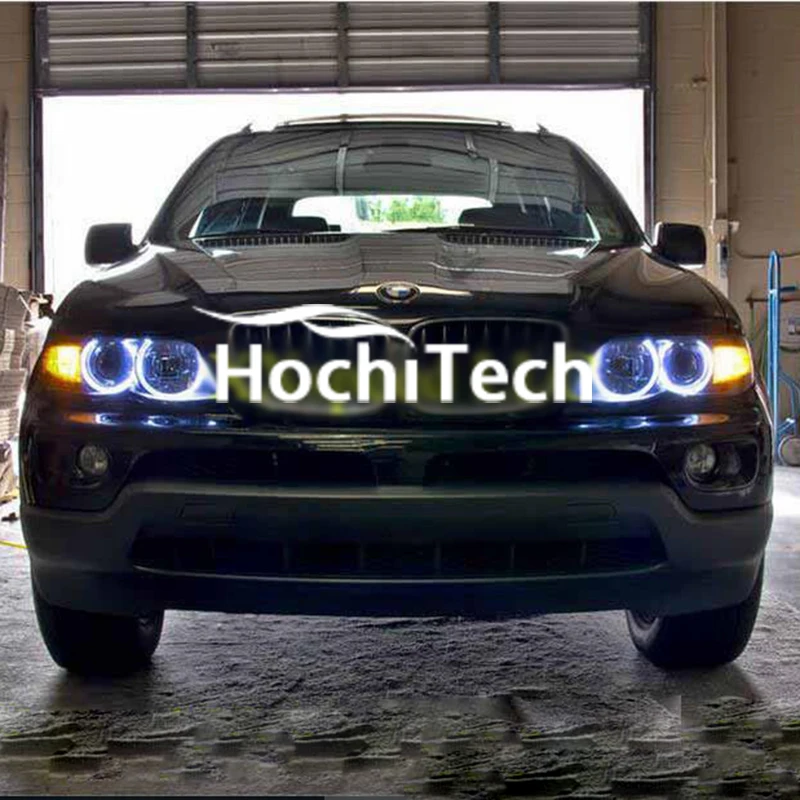 Суперъяркие Светодиодные глаза ангела для BMW X5 2000 2006 Цветовая переключение фар
