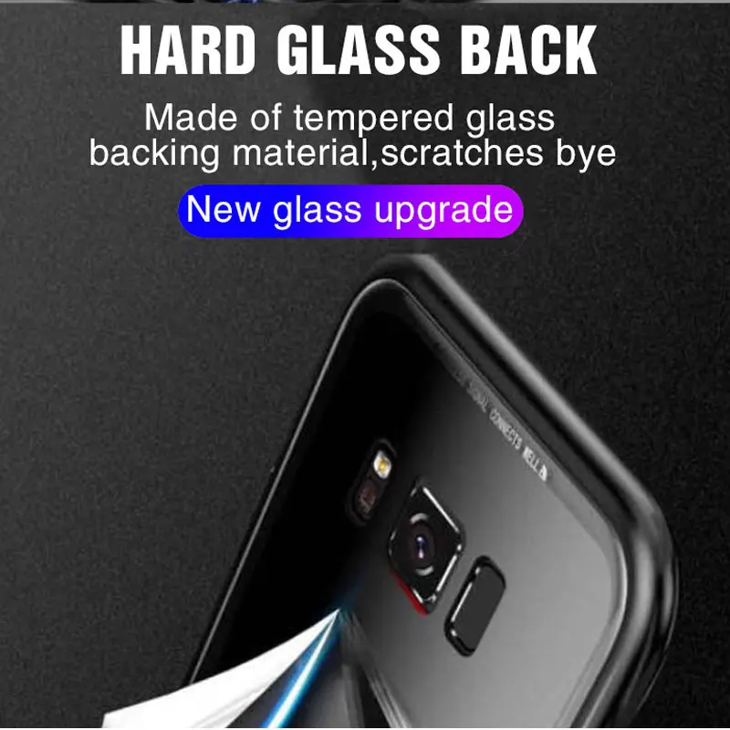 Металлический чехол с магнитной адсорбцией для samsung Galaxy S10e S8 S9 Plus A50 A30 A20 A10 Note 8 9 чехол из закаленного стекла на магните