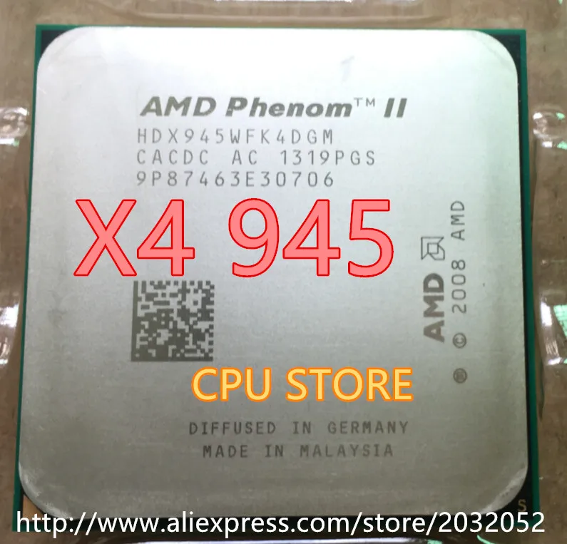 Процессор AMD Phenom II X4 945 3 0 ГГц Разъем AM2 +/AM3 938 контактов L3/6M четырехъядерный x4 945|cpu