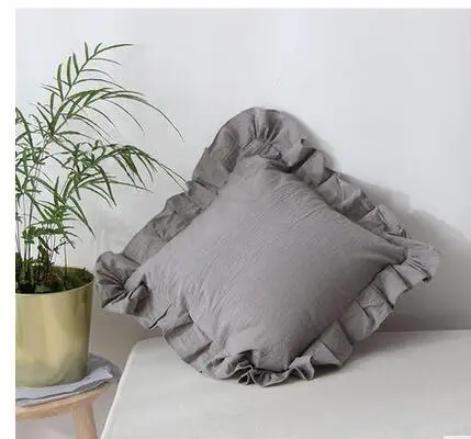 Белая/серая/Розовая/синяя квадратная волана с оборками наволочка простая